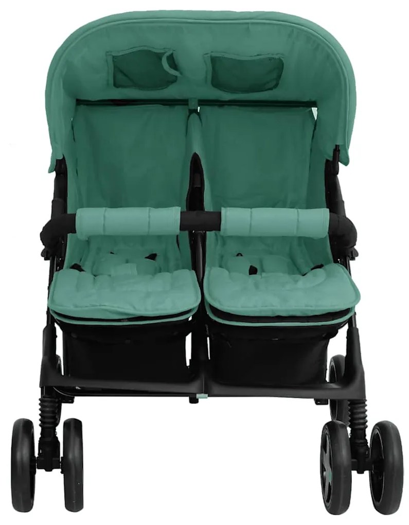 vidaXL Καρότσι Διδύμων Πράσινο Ατσάλινο