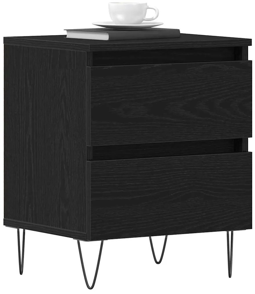 vidaXL Κομοδίνο Μαύρη δρυς 40 x 35 x 50 εκ. Επεξεργασμένο ξύλο