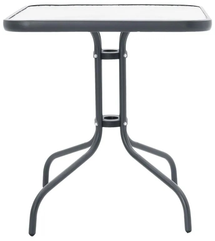 Σετ κήπου - Τραπεζαρία Watson - Tade 3 τεμ. μέταλλο - γυαλί ανθρακί 70x70x70 εκ. 70x70x70 εκ.