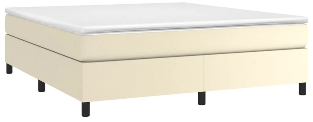 vidaXL Σκελετός Κρεβατιού με Ελατήρια Κρεμ 180x200 εκ. από Συνθετικό Δέρμα