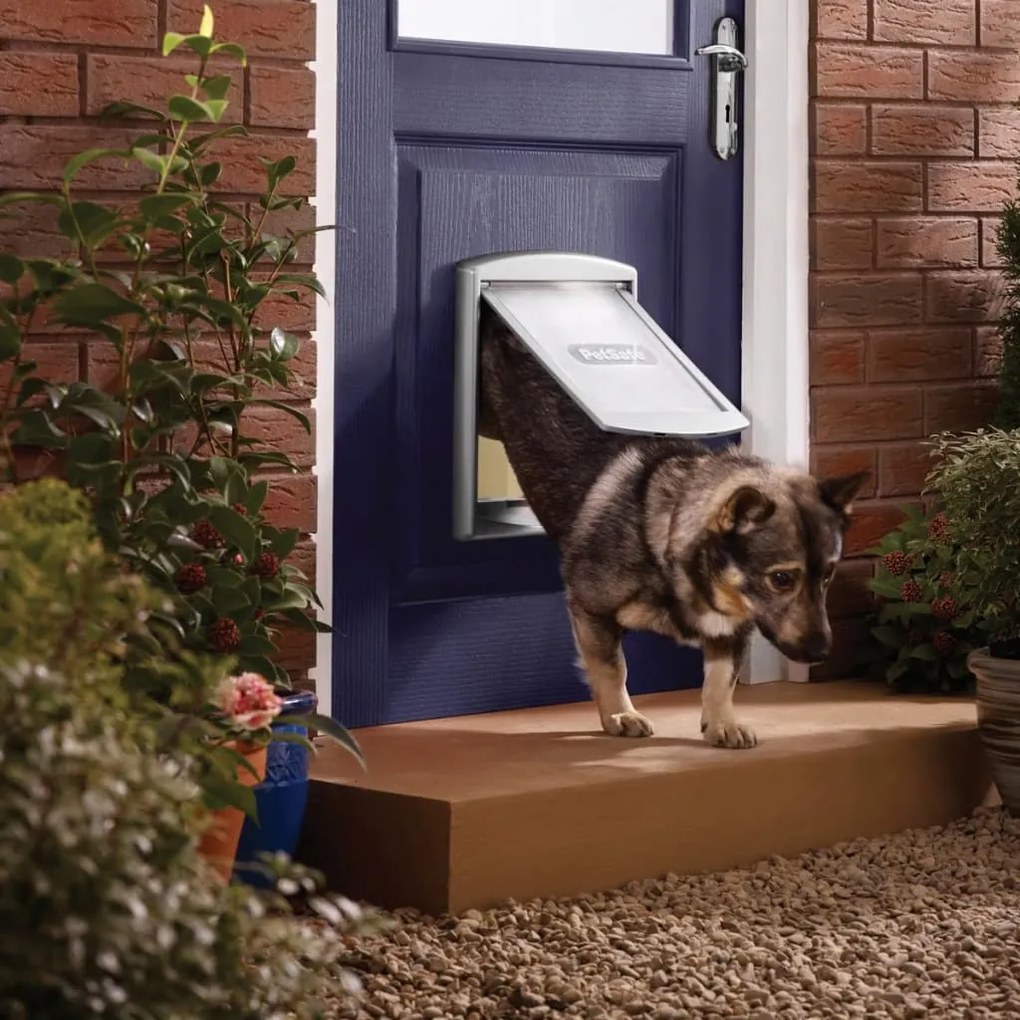 PetSafe Πόρτα Κατοικίδιου 2 Κατευθύνσεων 757 Μεσαία Ασημί 26,7x22,8 εκ