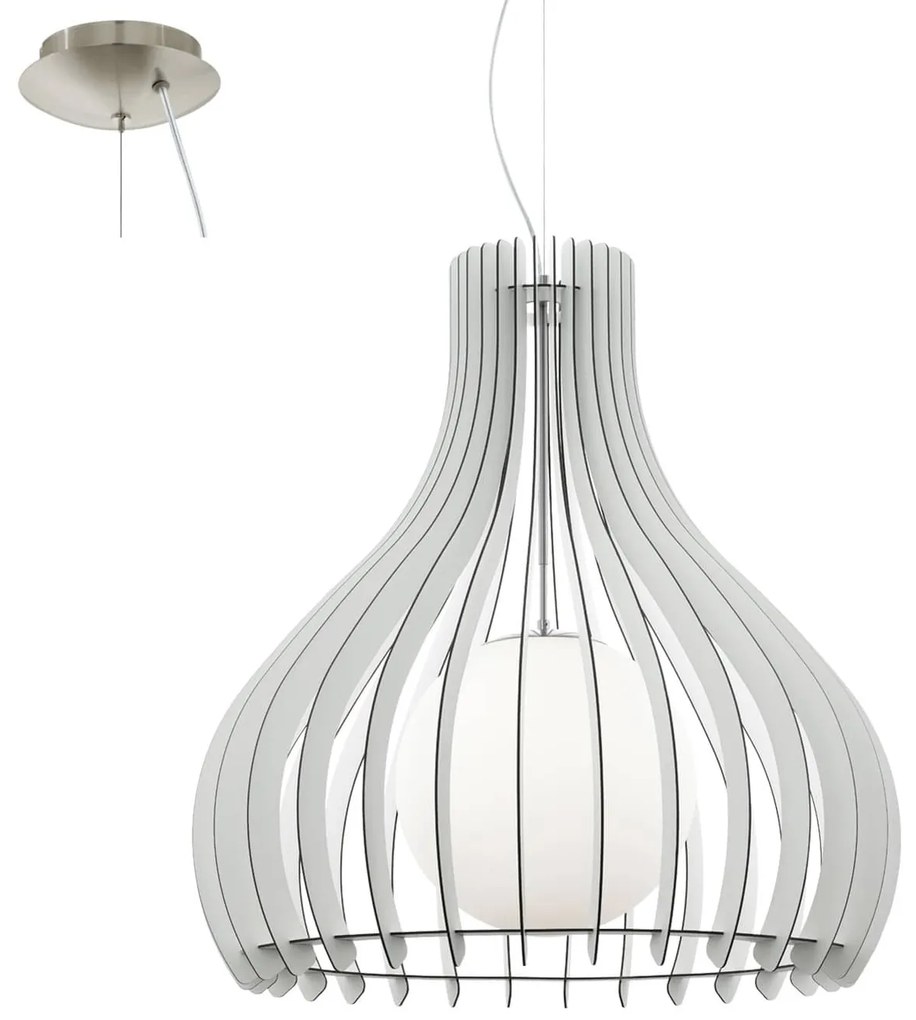 Φωτιστικό Οροφής Tindori 96213 White Eglo Μέταλλο,Ξύλο