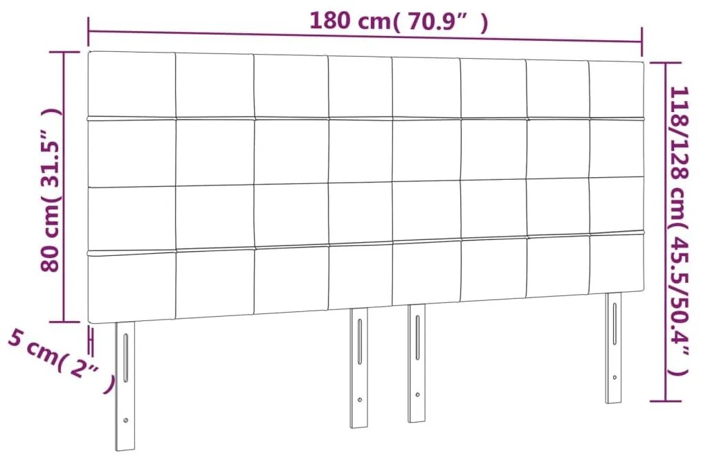 Κεφαλάρι Κρεβατιού LED Σκούρο Γκρι 180x5x118/128 εκ. Βελούδινο - Γκρι