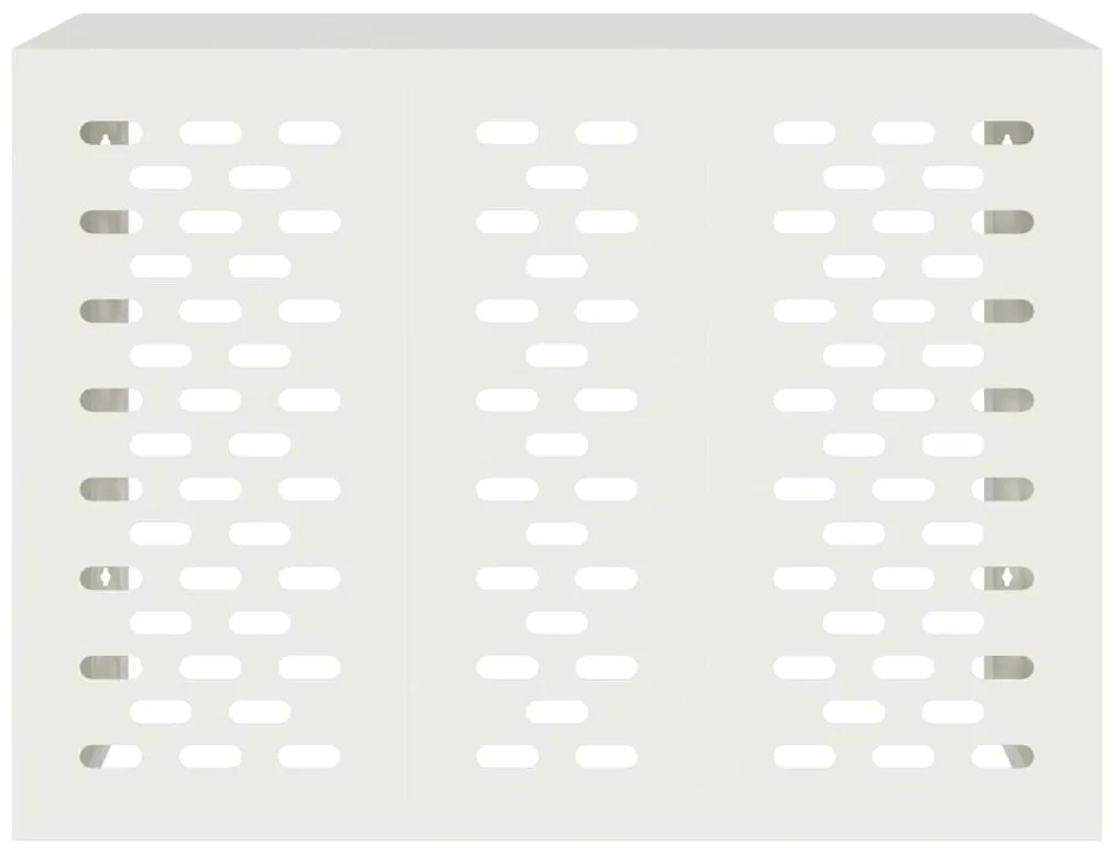 vidaXL Κάλυμμα κλιματιστικού Λευκό 110 x 50 x 80 cm Ατσάλι