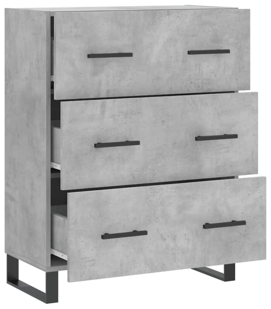 vidaXL Ντουλάπι Γκρι Σκυροδέματος 69,5x34x90 εκ. Επεξεργασμένο Ξύλο