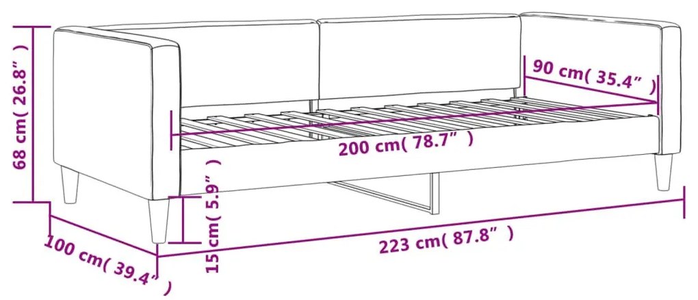 Καναπές Κρεβάτι Taupe 90 x 200 εκ. Υφασμάτινος - Μπεζ-Γκρι