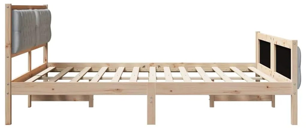 vidaXL Σκελετός Κρεβατιού με κεφαλάρι Ανοιχτό γκρι 160 x 200 cm