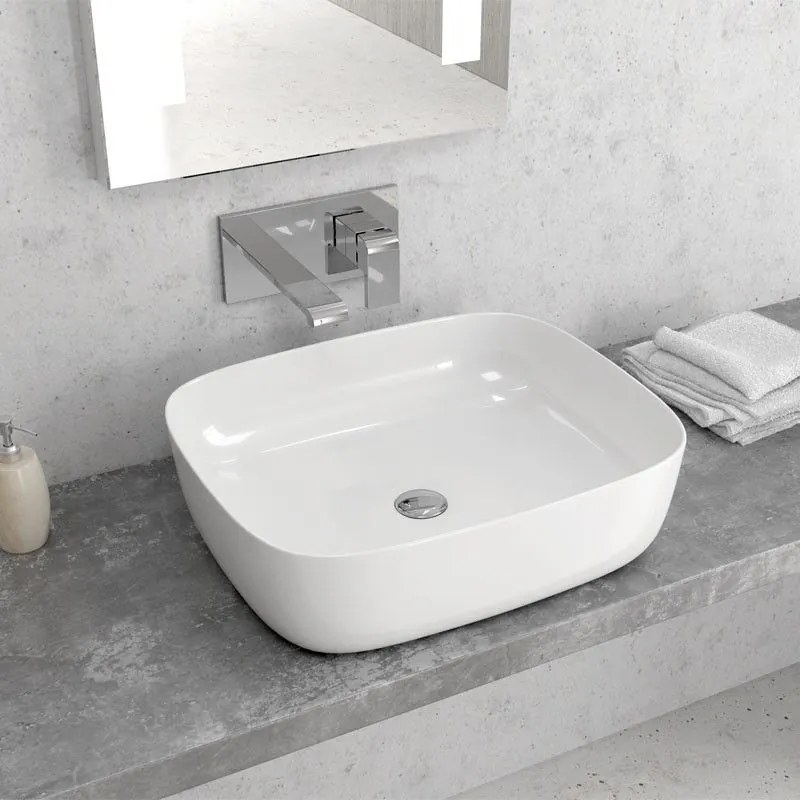 KARAG LT2143 Νιπτήρας Επικαθήμενος Λευκό Πορσελάνη 49,5x39,5x15cm
