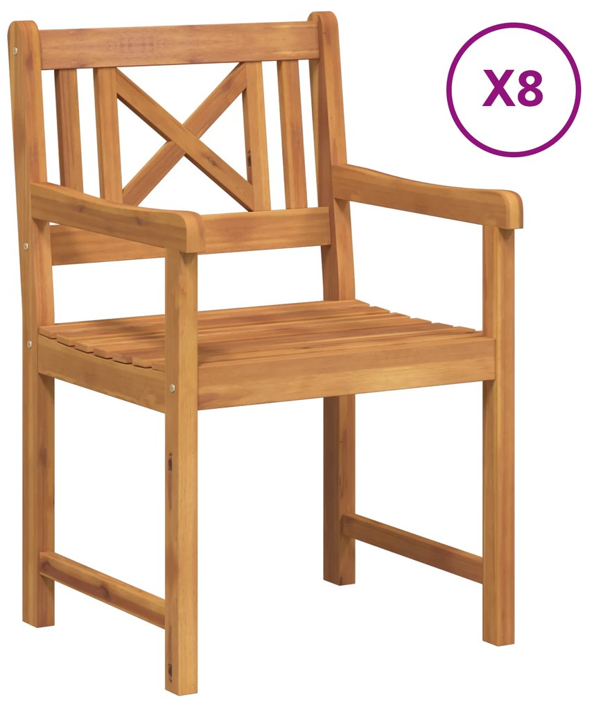 vidaXL Καρέκλες 8 τεμάχια 56x55.5x90 εκ. από Μασίφ Ξύλο Ακακίας