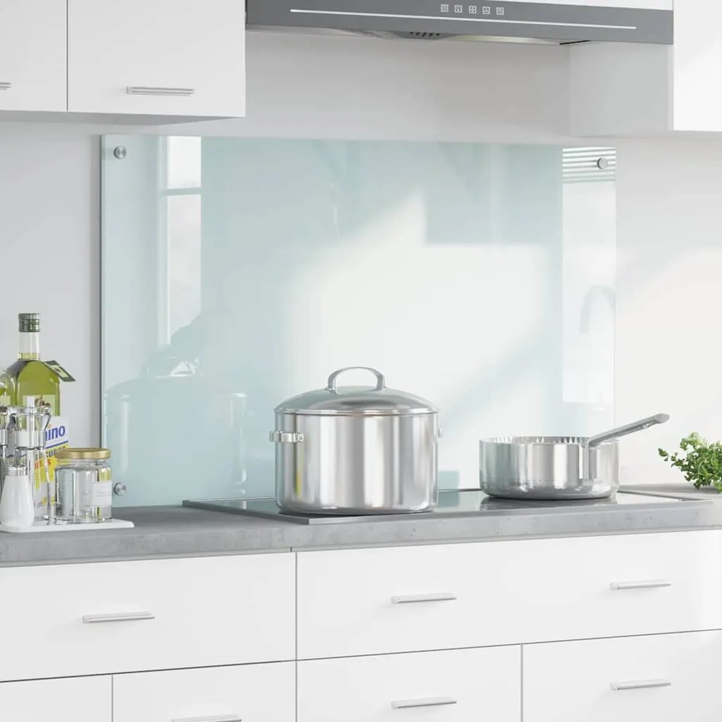 vidaXL Πίσω Πάνελ Κουζίνας Λευκό 100 x 60 cm σκληρυμένο γυαλί