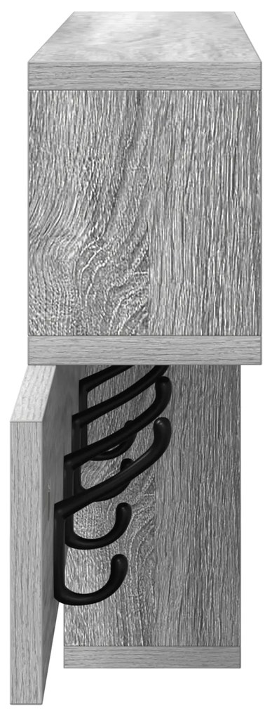 vidaXL Τοίχου Κρεμάστρα με ράφι Γκρι sonoma 100 x 12 x 43.5 εκ