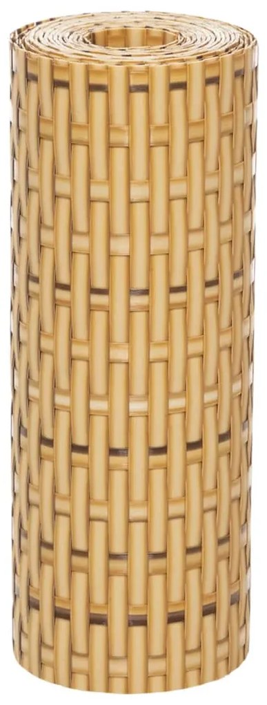 vidaXL Διαχωριστικό Βεράντας 5 τεμ. Ανοιχτό Καφέ 255x19εκ. Συνθ. Ρατάν