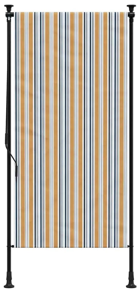 vidaXL Στόρι Ρόλερ Εξ. Χώρου Κίτρινο/Λευκό 120x270 εκ. Ύφασμα/Ατσάλι