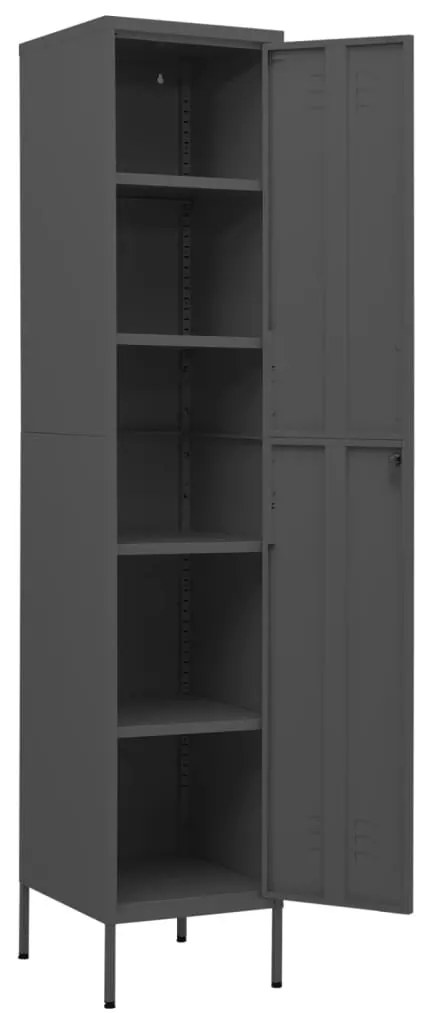 vidaXL Φοριαμός Ανθρακί 35 x 46 x 180 εκ. από Ατσάλι