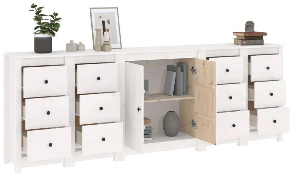 Ντουλάπι Λευκό 230 x 35 x 80 εκ. από Μασίφ Ξύλο Πεύκου 3114085