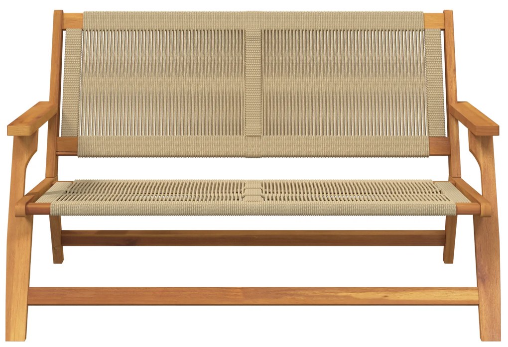 vidaXL Πάγκος Κήπου Μπεζ 76x122x73 εκ. Μασίφ Ξύλο Ακακίας