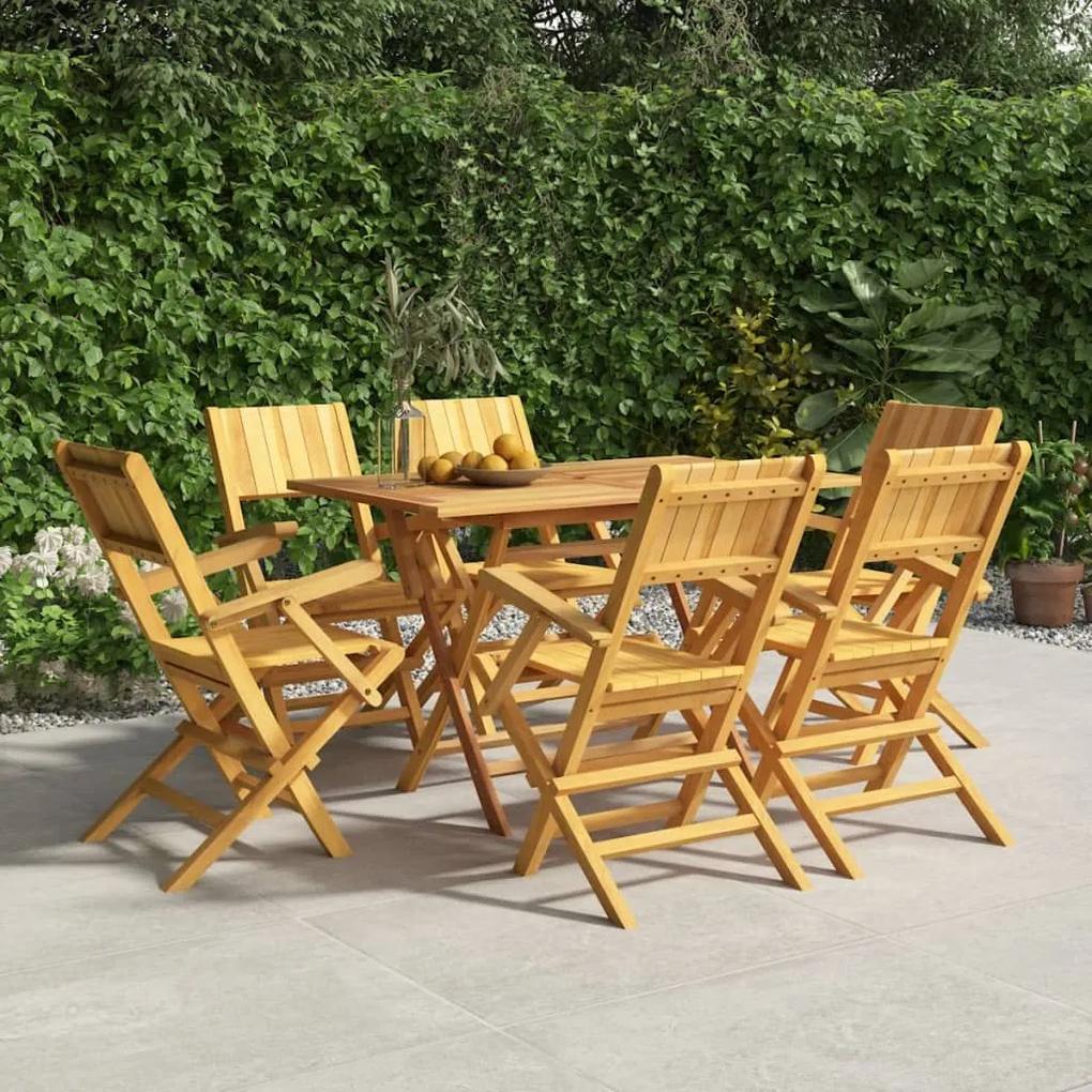Καρέκλες Κήπου Πτυσσόμενες 6 τεμ. 55x61x90 εκ. Μασίφ Ξύλο Teak - Καφέ