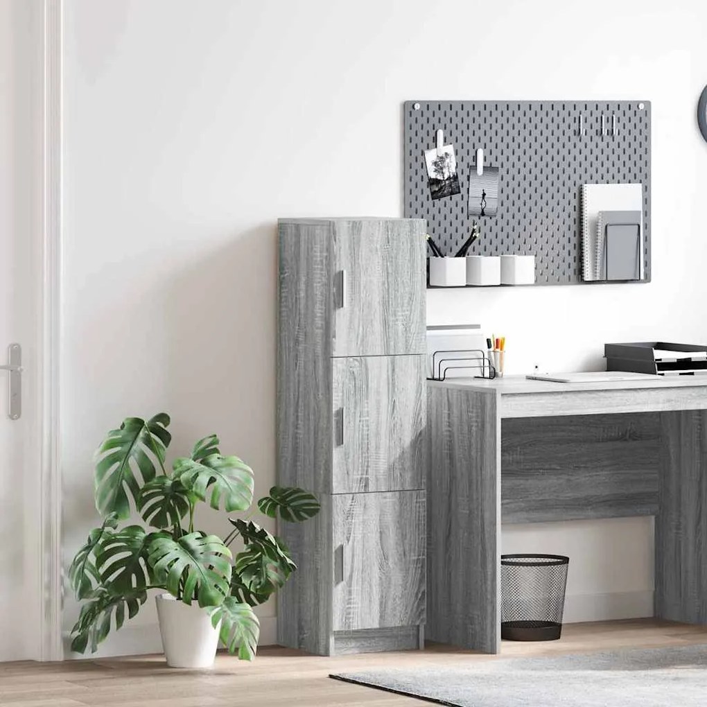 vidaXL Ψηλή Ντουλάπα Γκρι sonoma 31,5 x 32 x 124 εκ Επεξεργασμένο ξύλο