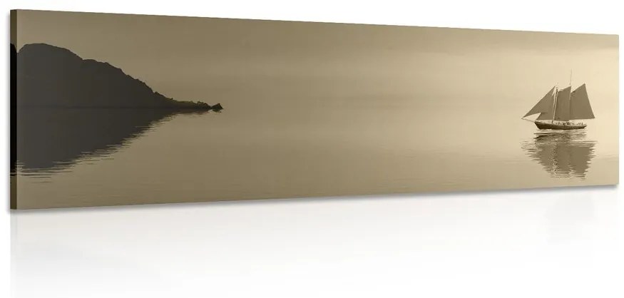 Εικόνα ιστιοφόρου σε σχέδιο σέπια - 135x45