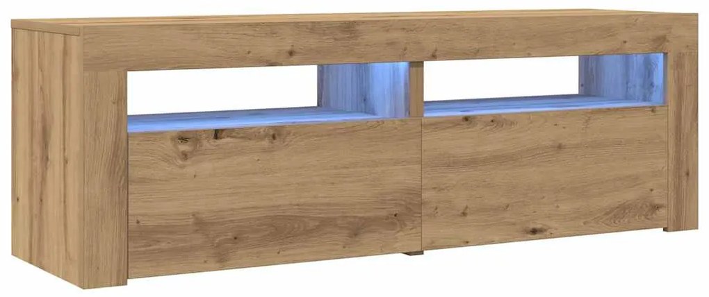 vidaXL Έπιπλο Τηλεόρασης με LED Αρτισιανή Δρυς 120x35x40 εκ Επεξ.Ξύλο