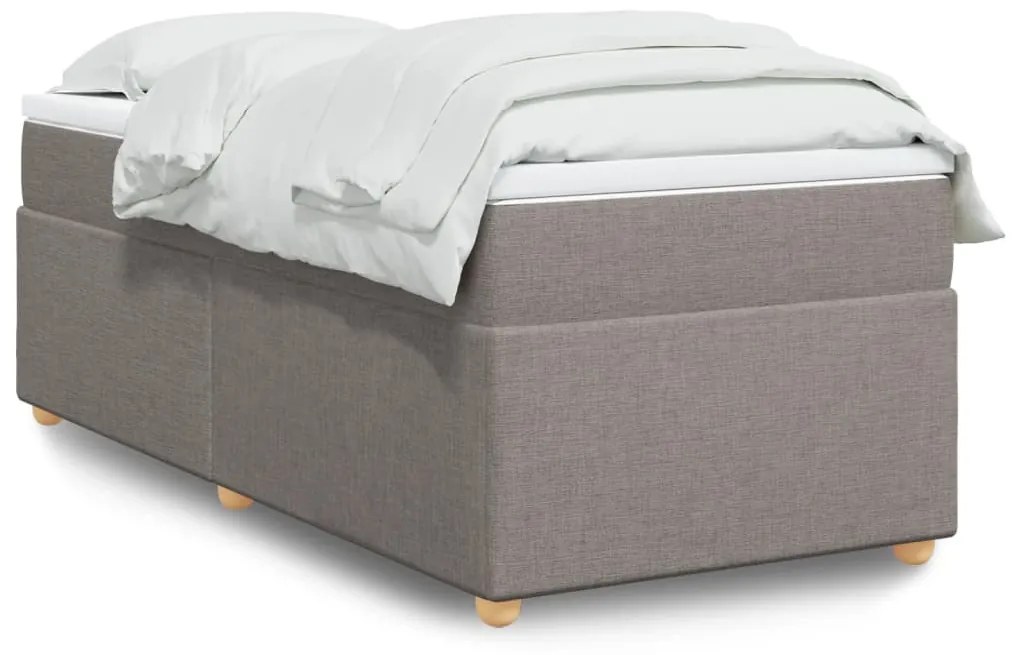 vidaXL Κρεβάτι Boxspring με Στρώμα Taupe 80x200 εκ. Υφασμάτινο