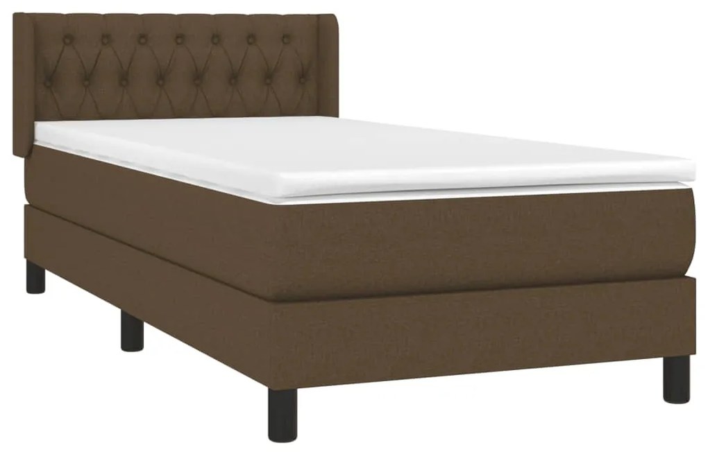 ΚΡΕΒΑΤΙ BOXSPRING ΜΕ ΣΤΡΩΜΑ ΣΚΟΥΡΟ ΚΑΦΕ 100X200 ΕΚ. ΥΦΑΣΜΑΤΙΝΟ 3129932