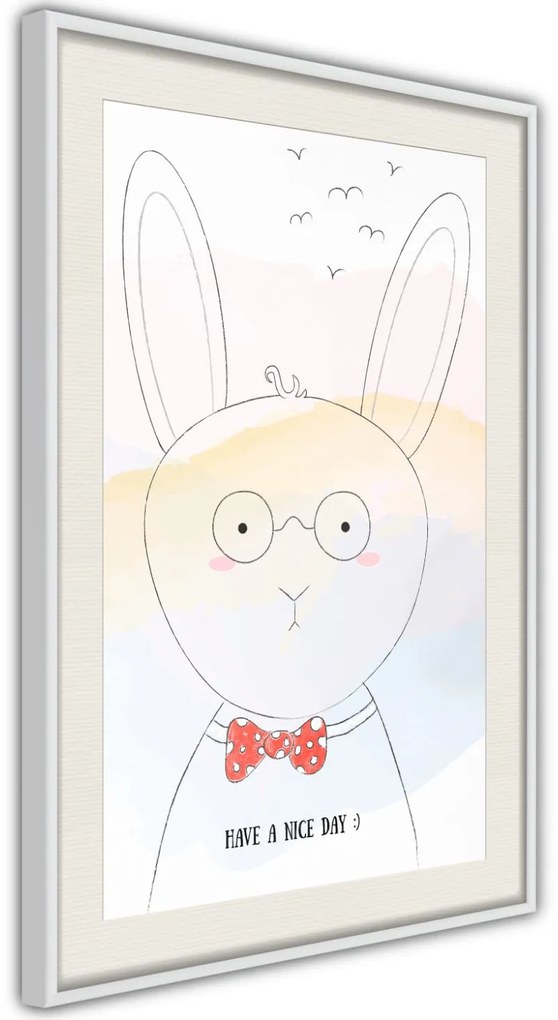Αφίσα - Polite Bunny - 30x45 - Μαύρο - Με πασπαρτού
