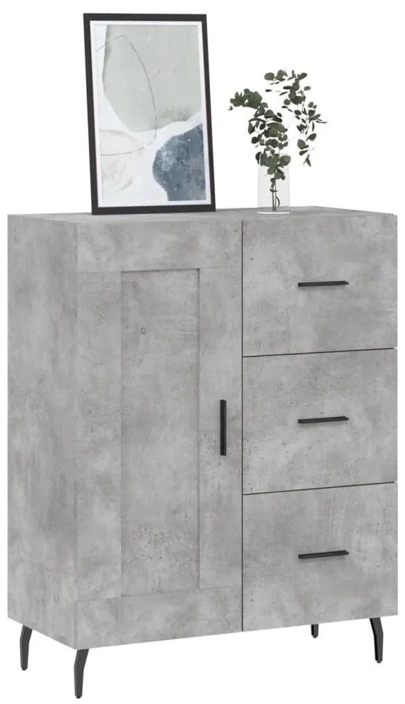 vidaXL Ντουλάπι Γκρι Σκυροδέματος 69,5x34x90 εκ. Επεξεργασμένο Ξύλο