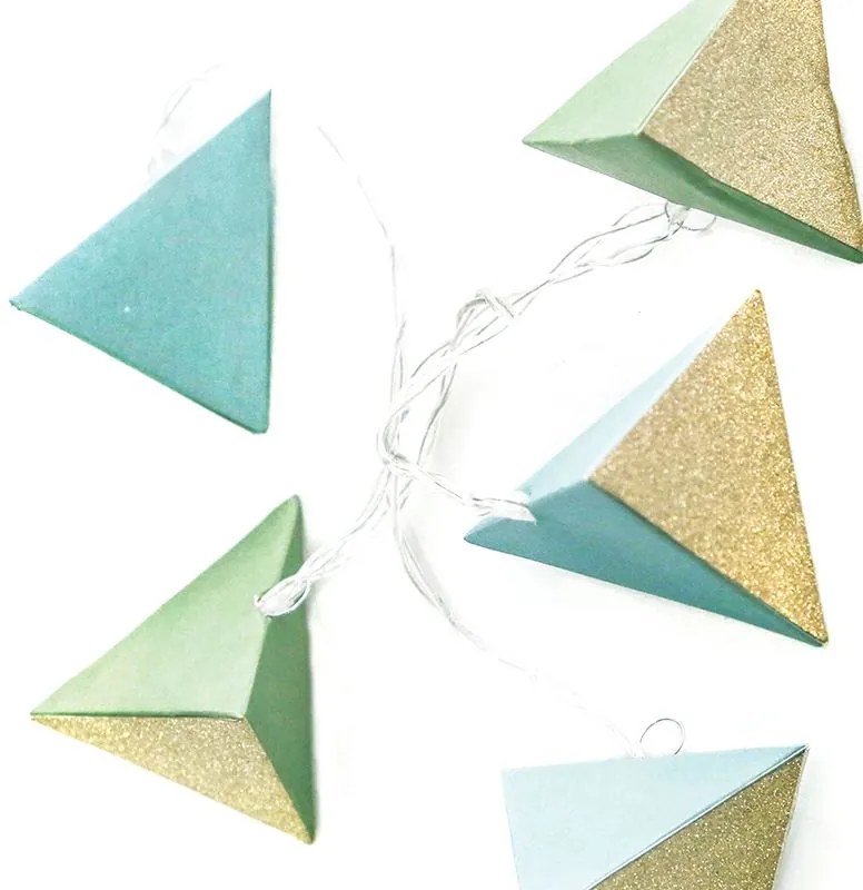 10 LED λαμπάκια σε σειρά Paper green triangle (10) τεμάχια