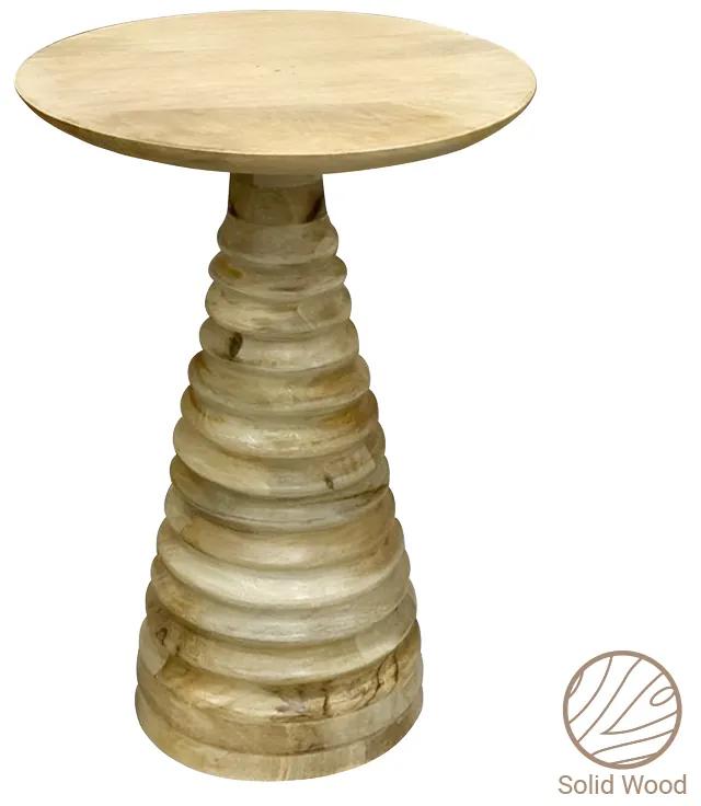 Βοηθητικό τραπέζι Souler Inart καφέ μασίφ mango ξύλο Φ38x56εκ Model: 297-000006