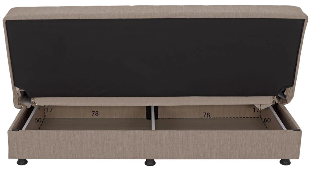 Καναπές - Κρεβάτι Andri 3θέσιος Μπέζ 180x72x77Υ εκ. 180x72x77 εκ.