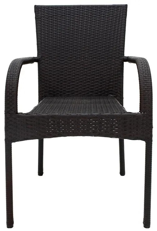 Καρέκλα - Πολυθρόνα Laura μέταλλο-pe rattan καφέ 58x58x90 εκ.