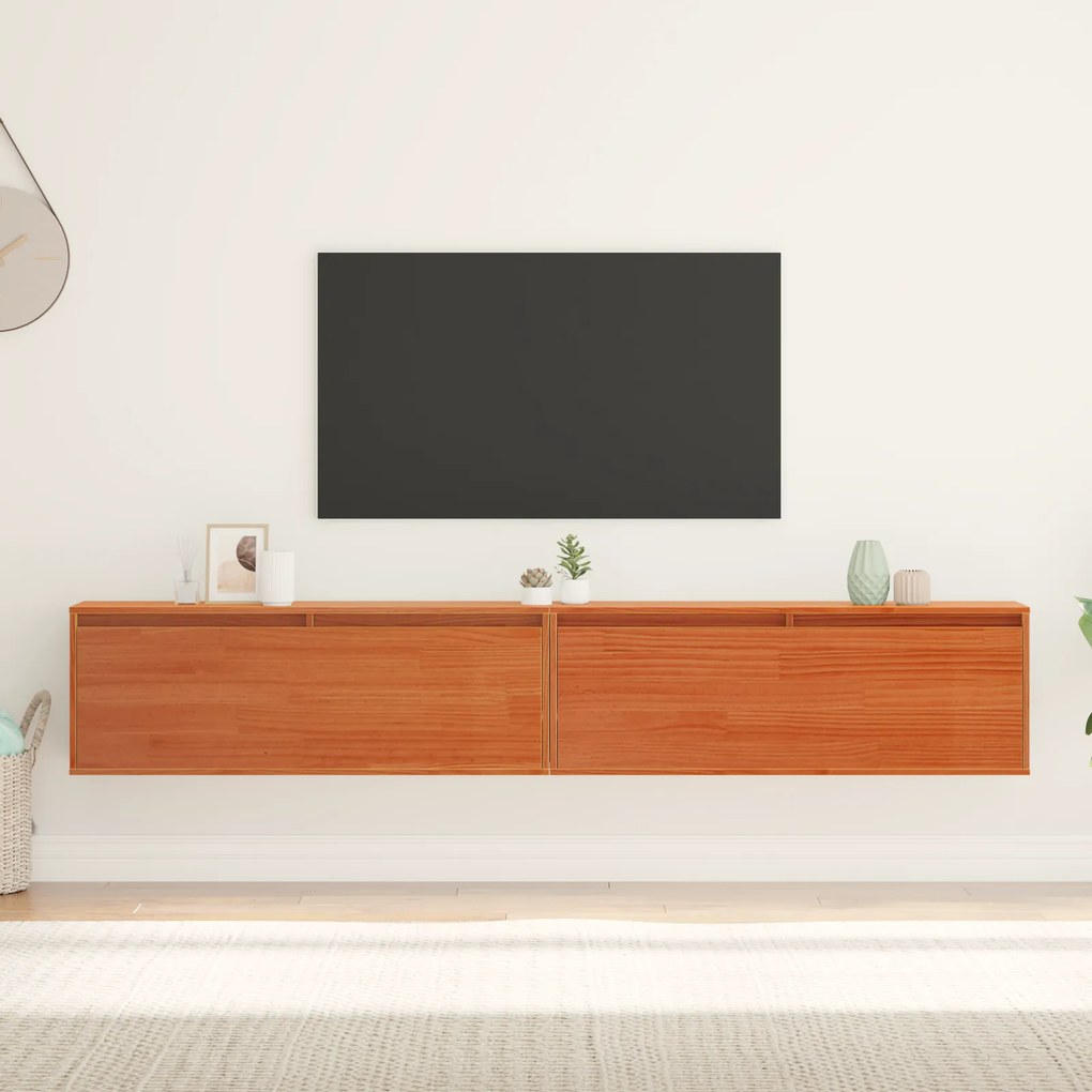 vidaXL Ντουλάπια Τοίχου Επιτοίχιο 2 pcs Καφέ κεριού 100 x 30 x 35 εκ