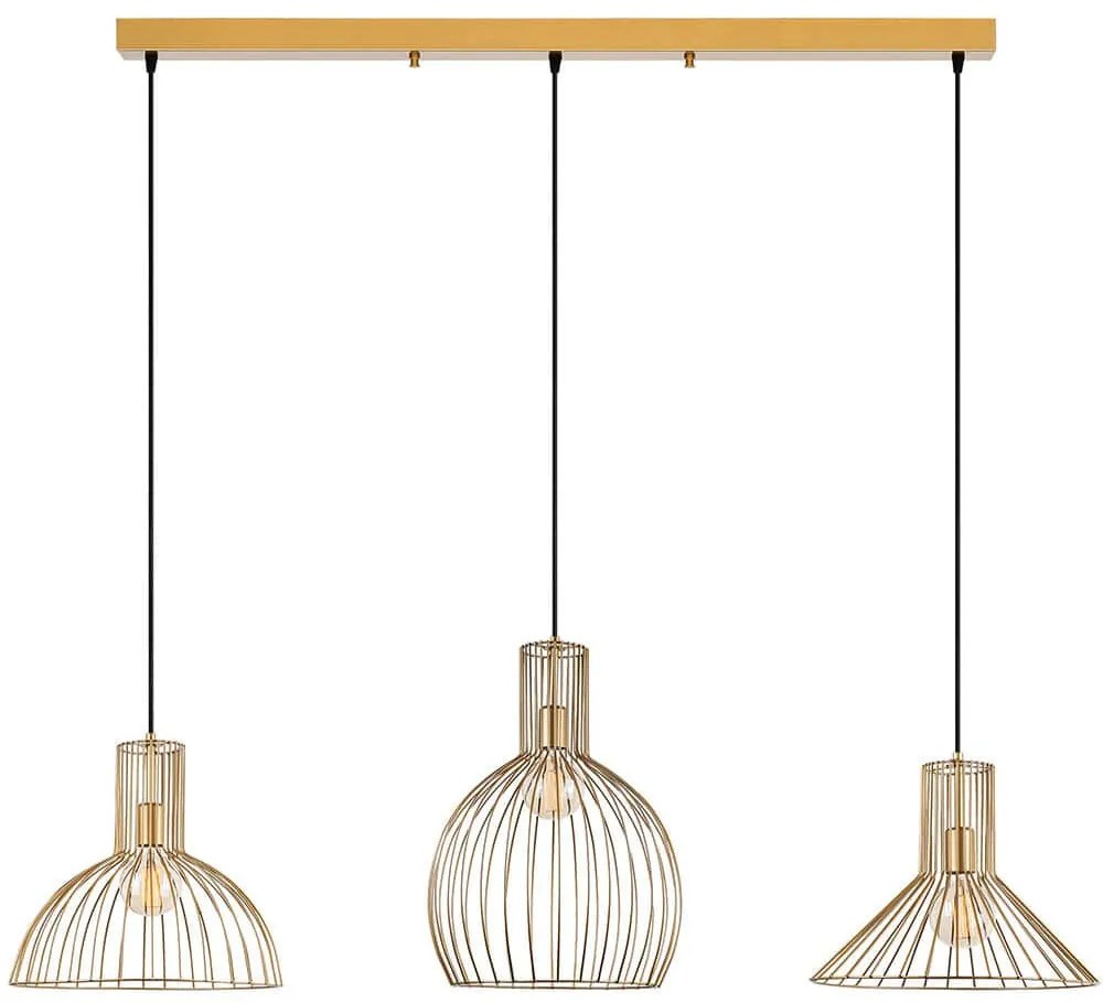 Φωτιστικό Οροφής - Ράγα Tabut 527ABY3203 148x38x124cm 3xE27 40W Gold Opviq