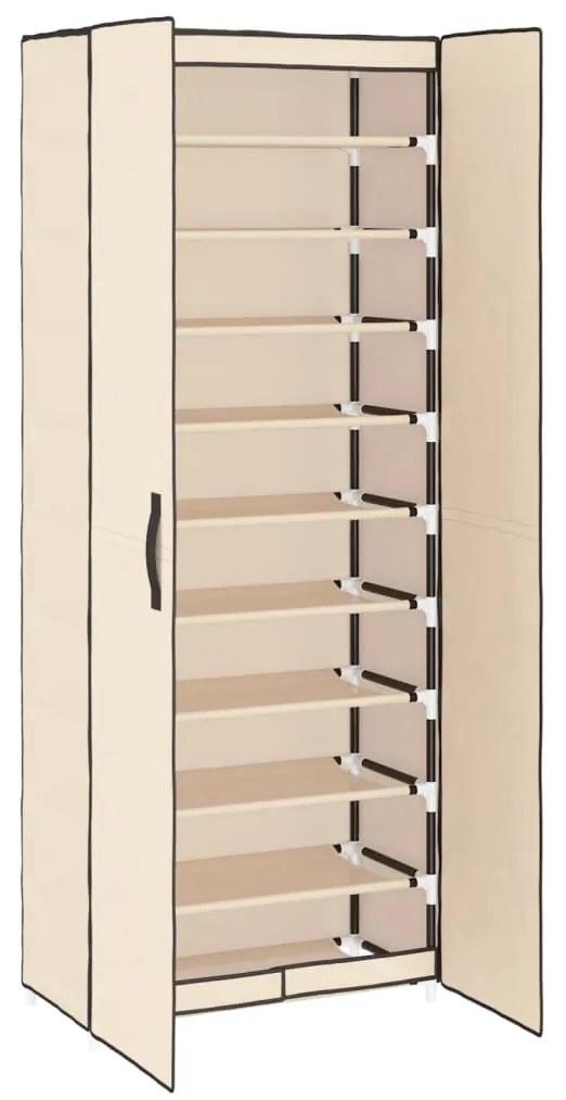 vidaXL Παπουτσοθήκη Κρεμ 60 x 30 x 166 εκ. Υφασμάτινη