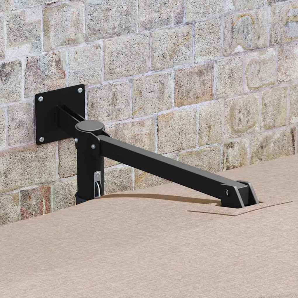 vidaXL Ομπρέλα Κήπου Ταμπά και Μαύρο 248.5 x 247.5 x 160 εκ.