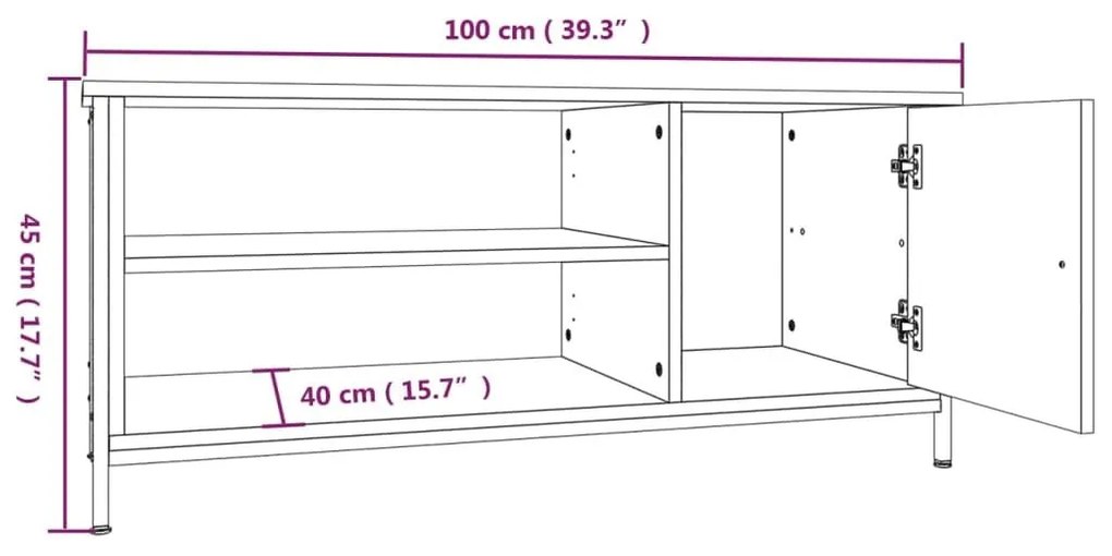 Έπιπλο Τηλεόρασης Sonoma Δρυς 100x40x45 εκ. από Επεξεργ. Ξύλο - Καφέ