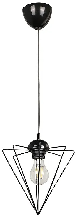 Φωτιστικό οροφής Stormie Megapap E27 μεταλλικό μονόφωτο χρώμα μαύρο 21x21x70εκ.