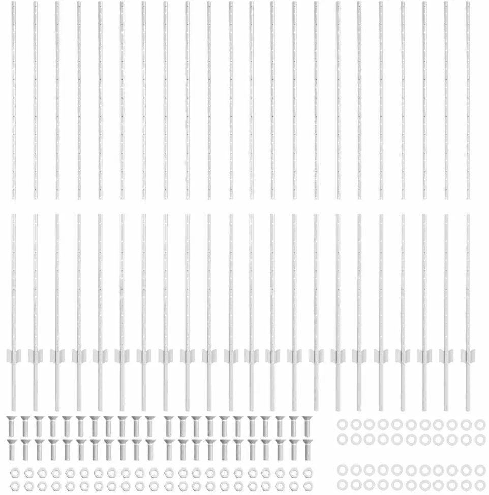 vidaXL Πό posts φράχτη 44 pcs Ασημί 200 cm Ατσάλι