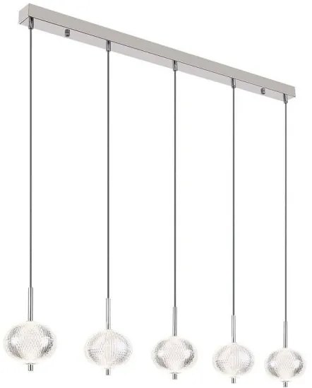 Κρεμαστό Φωτιστικό Οροφής LED 33W Χρώμιο Aida 16042-5H1C Globo Lighting-16042-5H1C-Χρώμιο 16042-5H1C