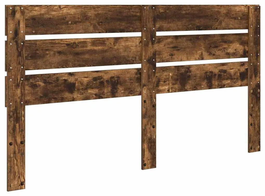 vidaXL Κεφαλάρι με κεφαλάρι Καπνιστό Δρύς 200 cm Επεξεργασμένο ξύλο