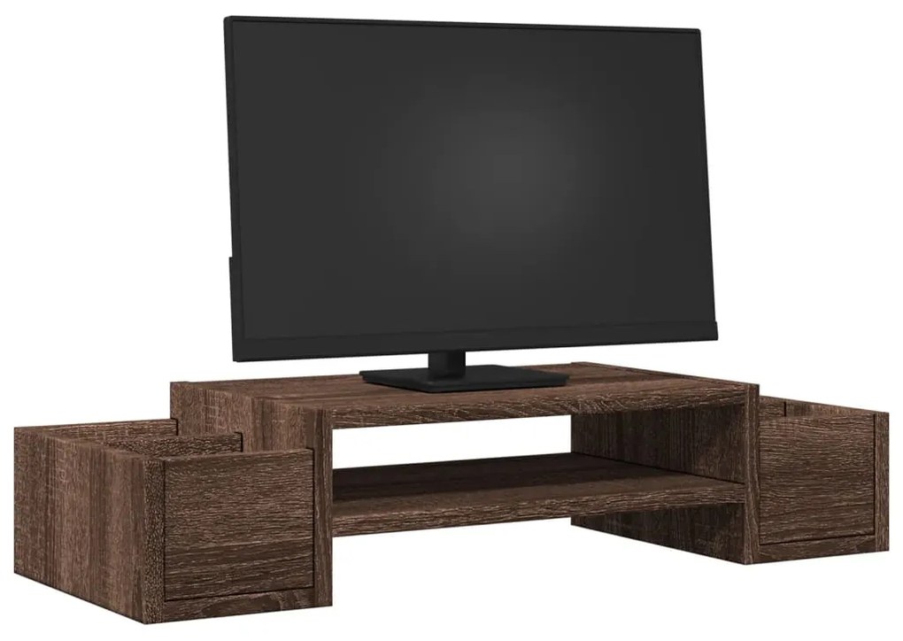 vidaXL Βάση Οθόνης με Αποθ. Καφέ Δρυς 70x27x15 εκ. Επεξεργ. Ξύλο