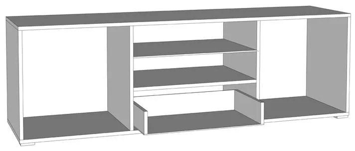 Έπιπλο τηλεόρασης BERT TV 160 Grey oak - Λευκή Λάκκα 160x41,5x52 εκ. 160x41.5x52 εκ.