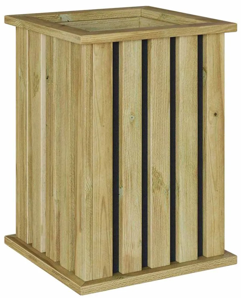 vidaXL Γλάστρα Καφέ 33 x 33 x 45 εκ Εμβαπτισμένη ξυλεία πεύκου