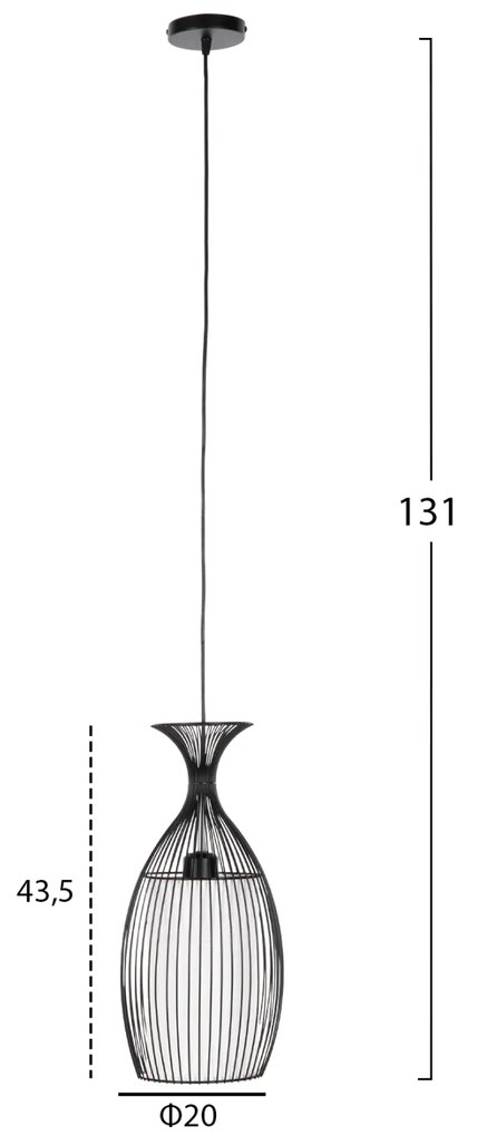 ΦΩΤΙΣΤΙΚΟ ΟΡΟΦΗΣ HM4186 ΜΑΥΡΟ 20x20x43,5 εκ. - 0537135 - HM4186