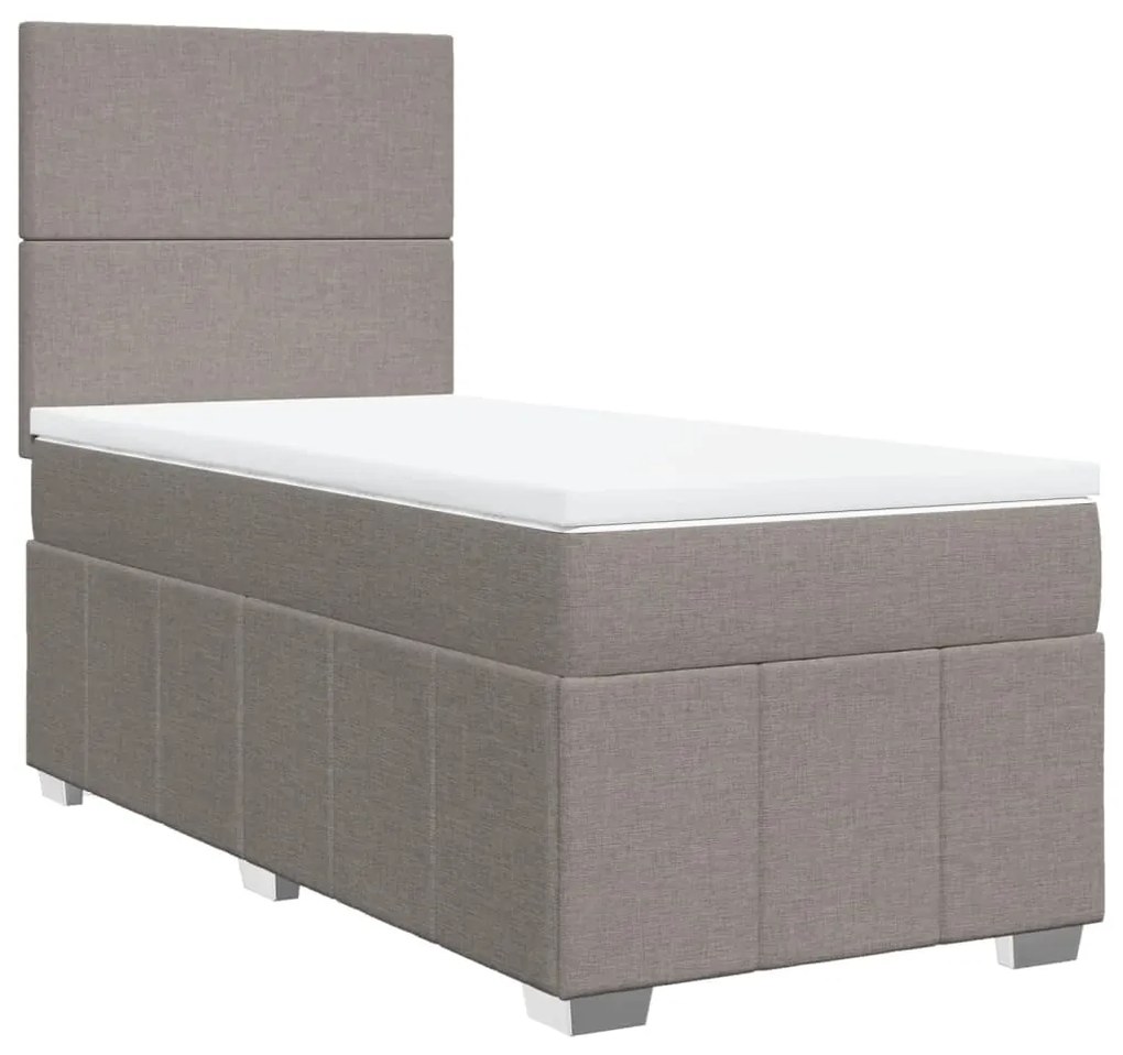 ΚΡΕΒΑΤΙ BOXSPRING ΜΕ ΣΤΡΩΜΑ TAUPE 90X190 ΕΚ.ΥΦΑΣΜΑΤΙΝΟ 3293820