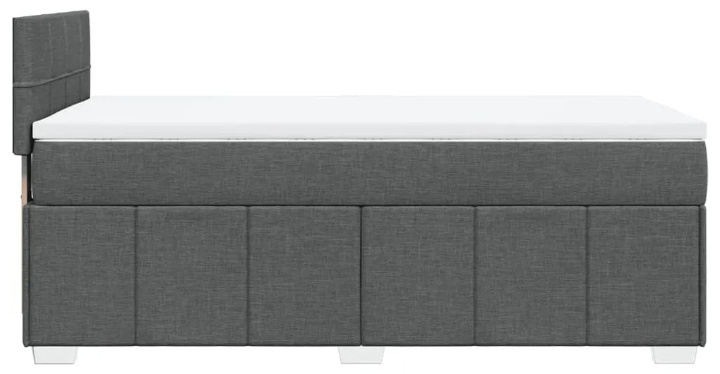 vidaXL Κρεβάτι Boxspring με Στρώμα Σκούρο Γκρι 90x190 εκ. Υφασμάτινο