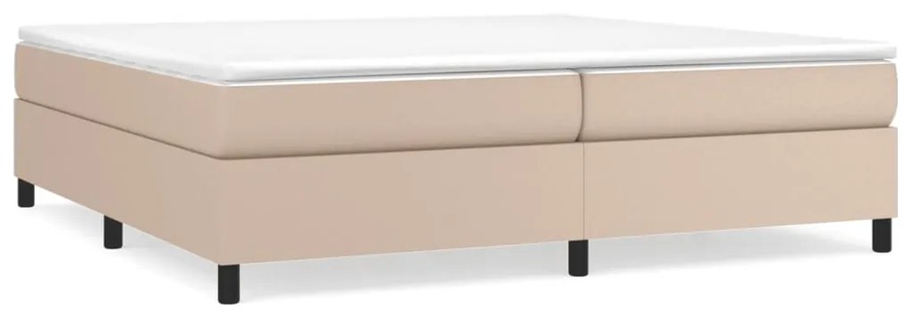 vidaXL Κρεβάτι Boxspring με Στρώμα Καπουτσίνο 200x200εκ.από Συνθ.Δέρμα