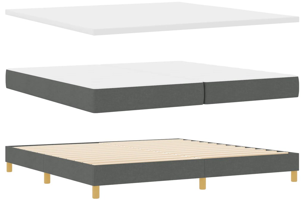 vidaXL Κρεβάτι Box Spring με Στρώμα σε σκούρο γκρι, 200 x 200 εκ.