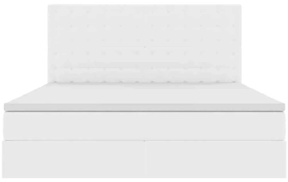 vidaXL Κρεβάτι με αποθηκευτικό χώρο και LED Καθαρό Λευκό 180 x 200 cm